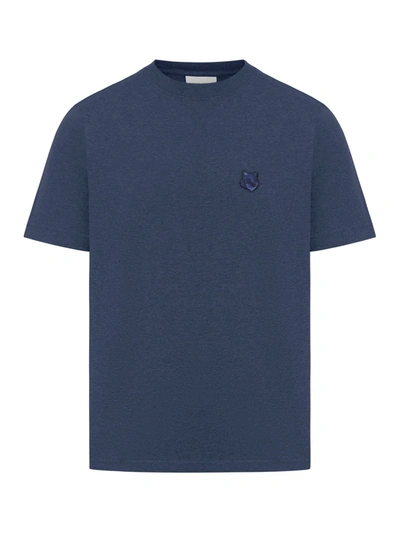 Maison Kitsuné Fox Head Patch Cotton T-shirt In Blue