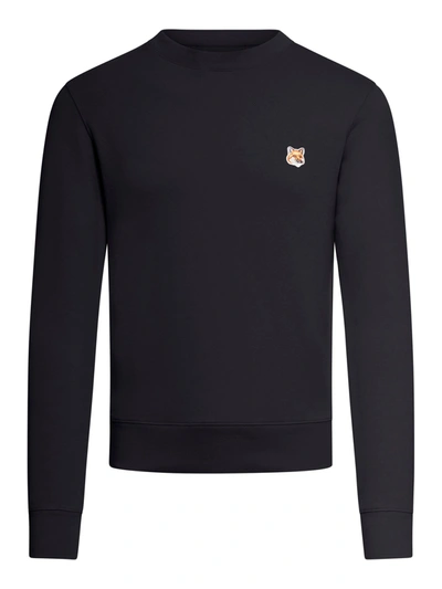 Maison Kitsuné Fox Head Patch Regular Sweatshirt In Black