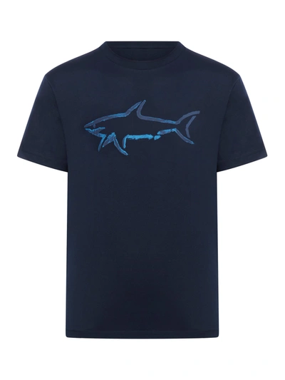 Paul & Shark Logo-print Cotton T-shirt In Blue