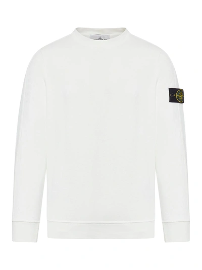 Stone Island Sweatshirt With Logo Patch In White