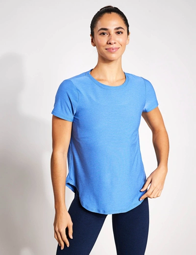 Beyond Yoga Featherweight On The Down Low Tee In Blue