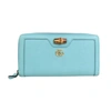 GUCCI GUCCI BAMBOO TURQUOISE LEATHER WALLET  (PRE-OWNED)