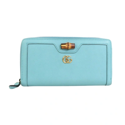 Gucci Bamboo Turquoise Leather Wallet  ()