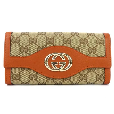 Gucci Interlocking Beige Canvas Wallet  ()