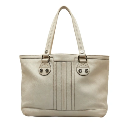 Gucci White Leather Tote Bag ()