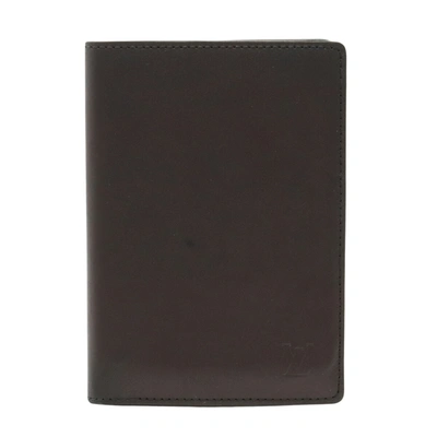 Pre-owned Louis Vuitton Passport Cover Brown Leather Wallet  ()