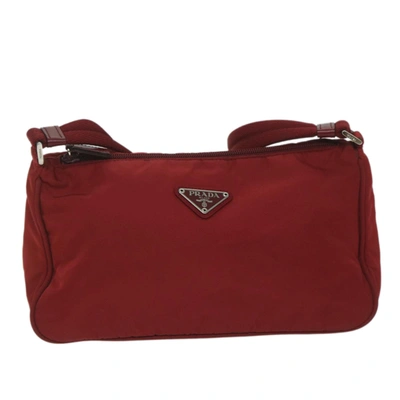 Prada Tessuto Red Synthetic Shoulder Bag ()