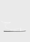 Totême The Croco Lace-up Leather Sandals In White