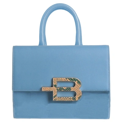 Baldinini Trend Light Blue Leather Di Calfskin Handbag