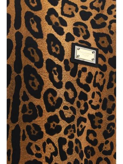 Dolce & Gabbana Leopard-print Cotton T-shirt In Brown