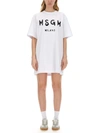 Msgm White Cotton Dress In White