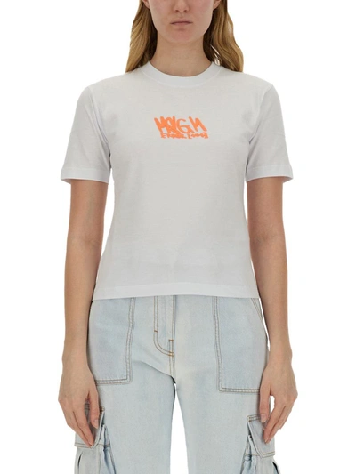 Msgm T-shirt With Logo In White