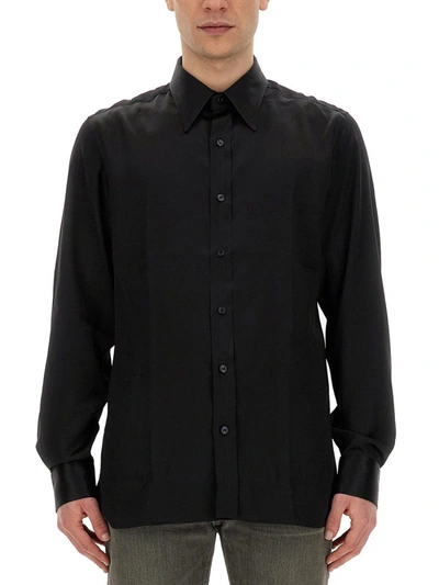 Tom Ford Charmeuse Shirt In Black