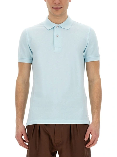Golden Goose Tom Ford  Tennis Piquet Polo Shirt Tshirt In Blue
