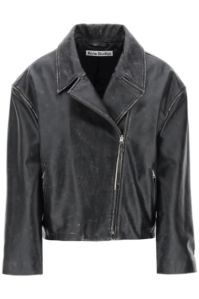ACNE STUDIOS ACNE STUDIOS "VINTAGE LEATHER JACKET WITH DISTRESSED EFFECT
