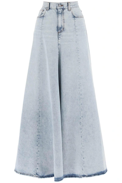 Haikure Serenity Denim Maxi Skirt In Light Blue