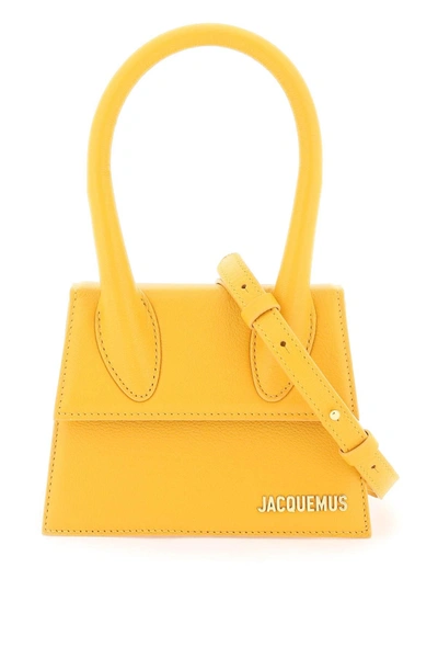 Jacquemus Le Chiquito Moyen Leather Shoulder Bag In Orange