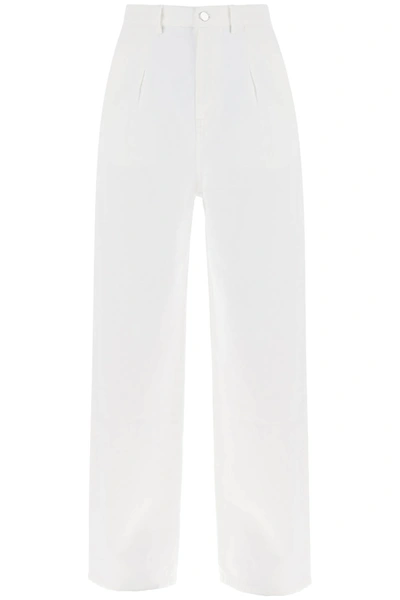 Loulou Studio Attu Cotton Wide Leg Jeans In White