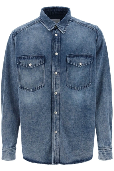 Marant Tailly Denim Overshirt In Blue