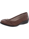 Lifestride Loyal Womens Slip On Casual Flats In Brown