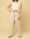 Gilli Linen Paper Bag Pants In Natural In White