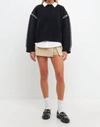 English Factory Whip Stitch Oversized Sweater In Black In Black,white