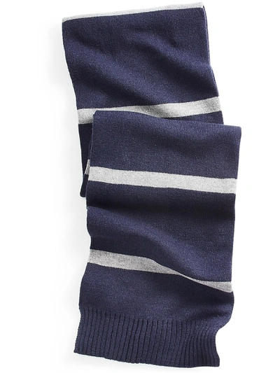 Alfani Mens Horizontal Stripes Ribbed Trim Winter Scarf In Multi