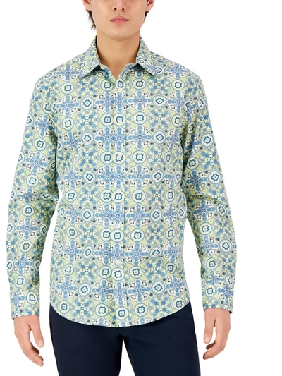 Club Room Mens Cotton Printed Button-down Shirt In Multi