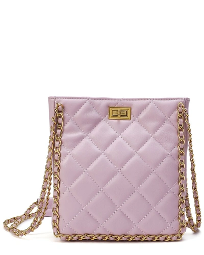 Tiffany & Fred Paris Tiffany & Fred Quilted Sheepskin Messenger/shoulder Bag In Purple