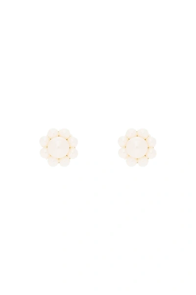 Simone Rocha Earrings With Pearls In Bianco
