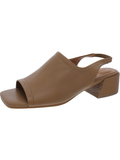 Gentle Souls By Kenneth Cole Penny Womens Leather Peep-toe Slingback Sandals In Brown