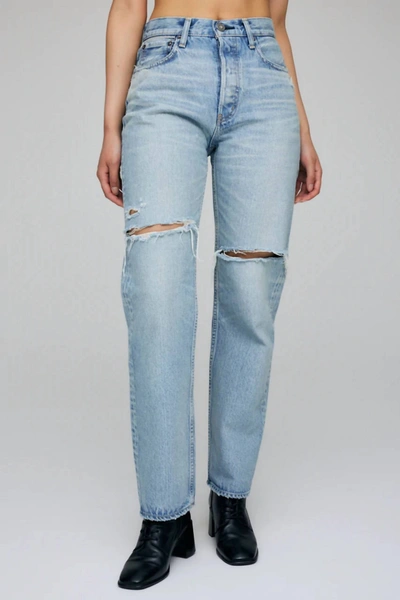 Moussy Tifton Wide Straight In Light Blue