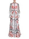 ALEXANDER MCQUEEN LONG SILK CHIFFON DRESS,7702322