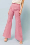 FLYING TOMATO THE LINDSAY SOLID COTTON FLARE PANTS IN DUSTY PINK