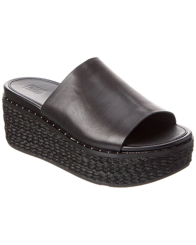 Fitflop Eloise Leather Espadrille Wedge Sandal In Black