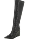 SCHUTZ ASYA UP WOMENS LEATHER WEDGE KNEE-HIGH BOOTS