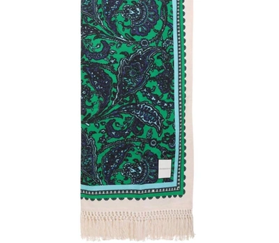 Zimmermann Cotton Textured Towel In Green Paisley
