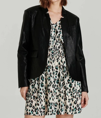 Another Love Trinity Faux Leather Blazer In Black