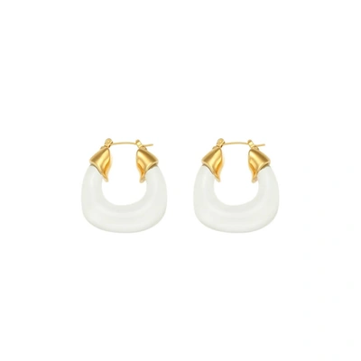 Hjane Jewels Elanor Hoops Earrings In White
