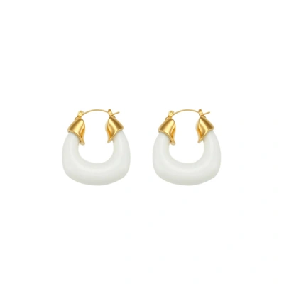 Hjane Jewels Elanor Hoops Earrings In Clear In Multi