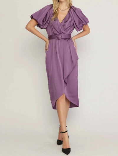 Entro The All Eyes On You Satin Wrap Dress In Purple
