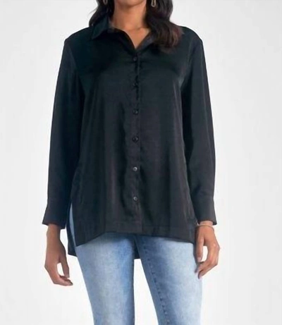 Elan Brooke Button Down Shirt In Black