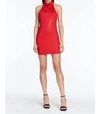 Amanda Uprichard Duffy Rhinestone Halter Mini Dress In Red In Red