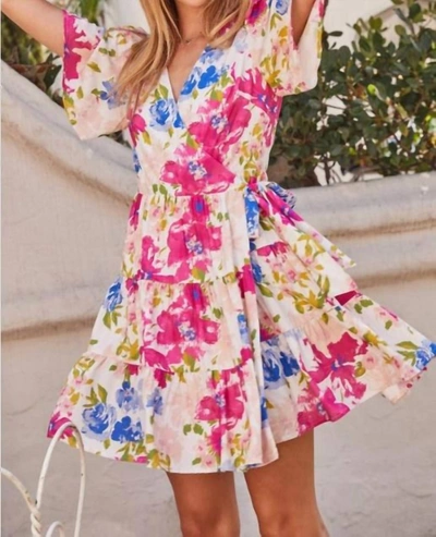 Skies Are Blue Flower Dress In Floral White In Multi
