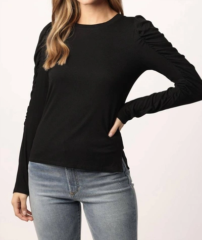 Another Love Amelia Ruched Long Sleeve Top In Black