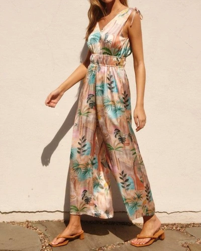 Dress Forum The Palm Springs Cinched Shoulder Jumpsuit In Multi