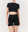 Lune Active High Waisted Rib Short In Black In Black