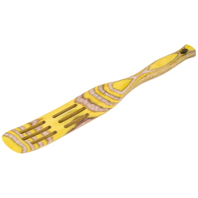 Island Bamboo Pakkawood 13-inch Slotted Spurtle In Yellow