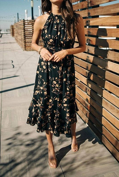 Dress Forum Stop And Stare High Neck Midi Dress In Black