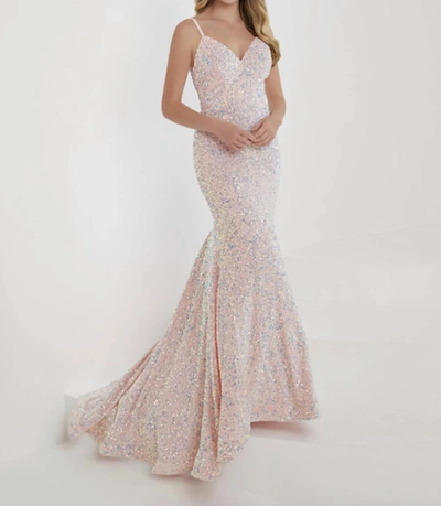 Christina Wu Sequin Gown In Pink